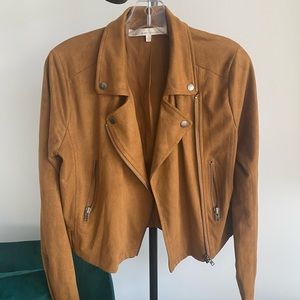 Lovers * Friends Light Suede Moto Jacket